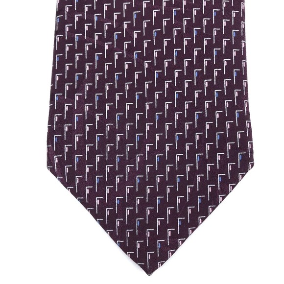 BRIONI Silk Tie Hand Made In Italy Dark Purple Blue Pink Italian Men Necktie 60" - Picture 5 of 12